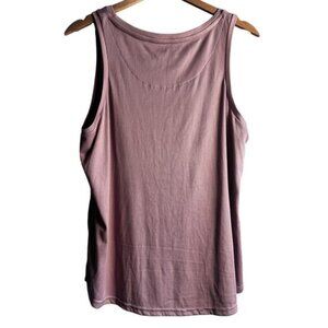 Nicole Miller Mauve Ribbed Tank Top XL Pink Sleeveless Casual Shirt